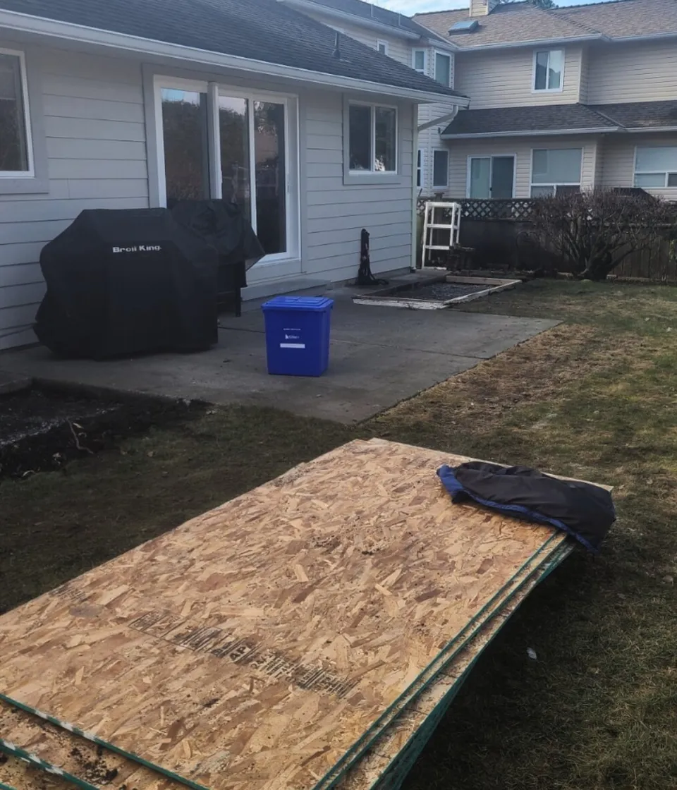 Composite deck before