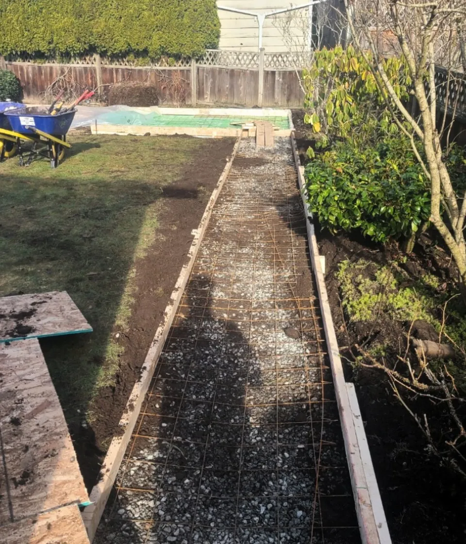 Concrete walkway before